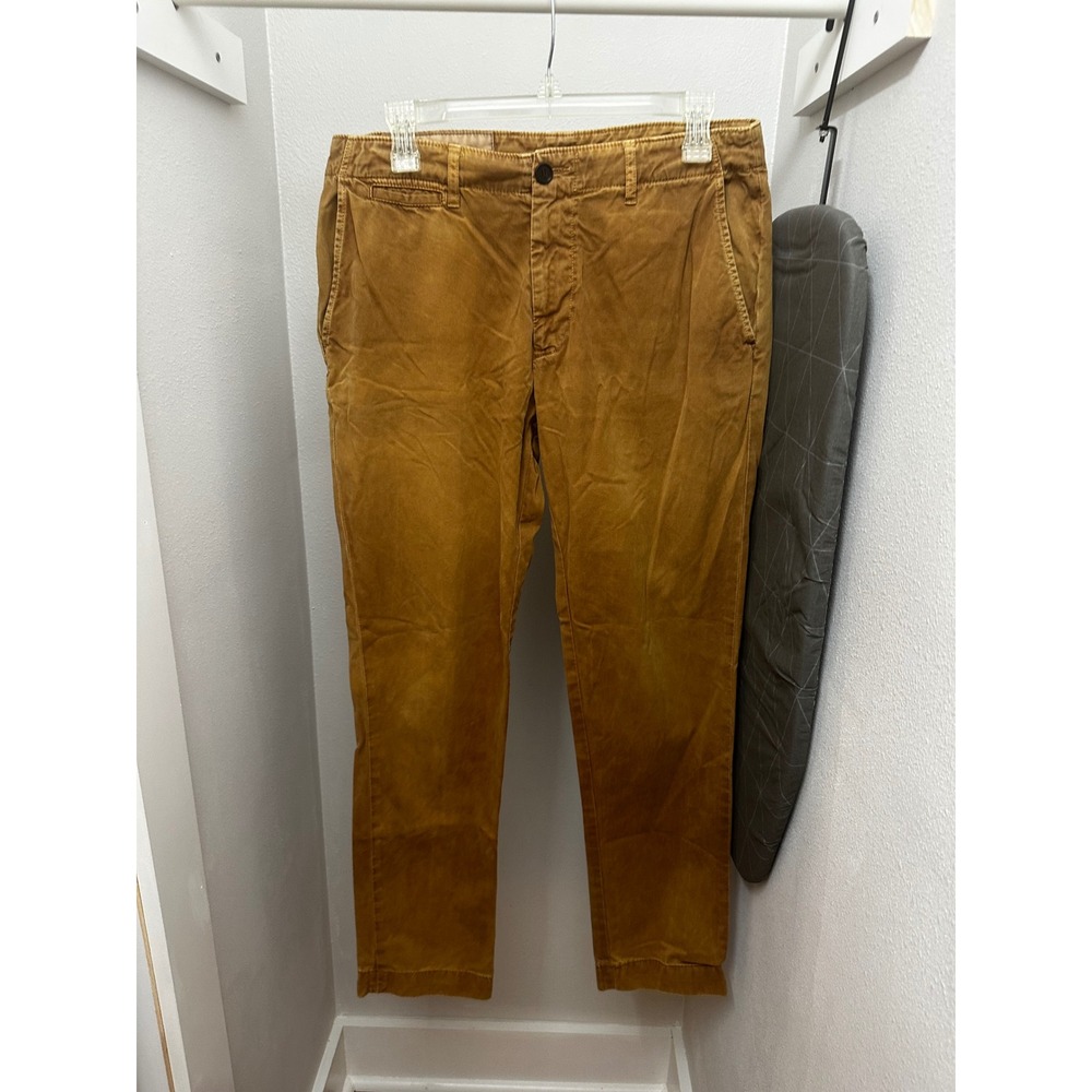 Billy Reid Mens Tobacco Brown Garment Dyed Chino Pants Size 32 Made in Peru